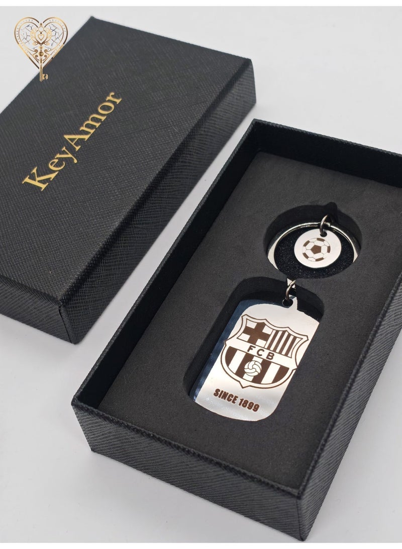 KeyAmor lux Barcelona keychain for Barcelona team fan, comes in fancy gift box which makes it a perfect choice for a special gift - Image 3